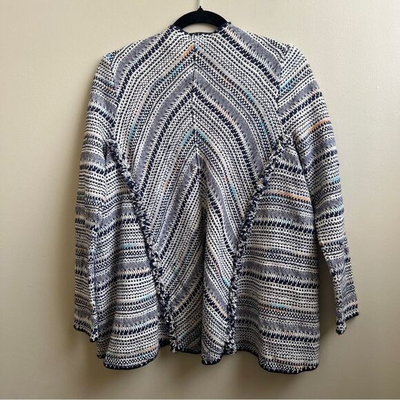 Lucky Brand Pottery super cute fringe multi color Aztec cardigan Size XS - Picture 4 of 5